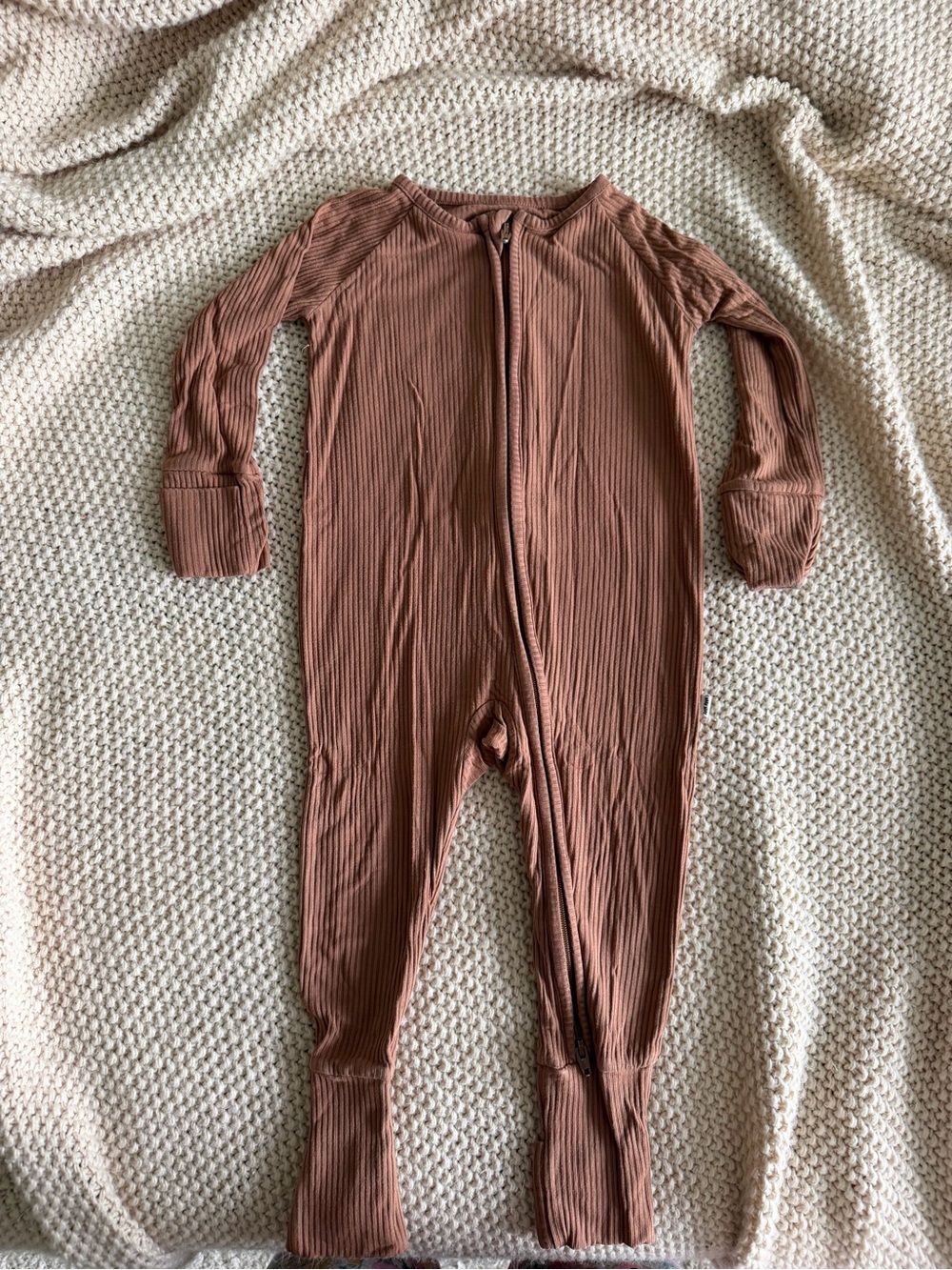 Little Sleepies Ribbed Bamboo Zippy 6-12M EUC